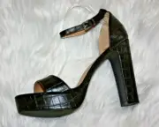 Black Faux Croc platform heels Women's size Euro 41 US 8B