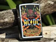 Zippo Lighter - AC/DC Highway to Hell - Angus Young - Bon Scott - Rare - ROCK