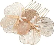 PAMINGONO Flower Hair Comb for Bride Vintage Baroque Style Decorative Hair Accessory with Simulated Pearl Craftsmanship for Luxurious Bridal Hairstyles