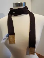 Nine West Brown Gold Chainmail Thin Scarf NWT