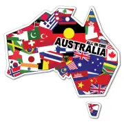 Australia All In One Multiculture Sticker Aussie Car Flag 4x4 Funny Ute #6175EN