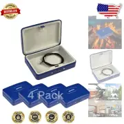 Durable Water-Fire Resistant 4-Pc Portable Storage Lock Box with Cable Lock