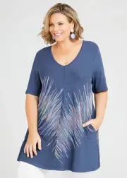 Taking Shape Embroidery Natural Tunic Plus Size XS (14-16) New with Tag RRP $139