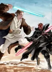 Star Wars Original Art, Obi-Wan Kenobi, Darth Maul, Lucas Film, Disney