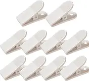Plastic Clips, Letters Paper Files Binder Clip, 58mm, Office School Kithen Storage Accessories, Strong Spring, Pack of 10 White