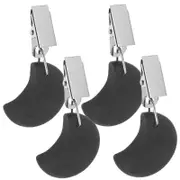 Outdoor Table Weights Rectangular Clip Stone Iron Prevent Slipping Picnics 4Pcs Black 7.30X3.60X0.80CM