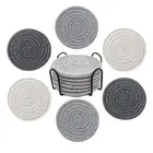 Hand Washable Coaster Stain-resistant Holder Set of 6 Minimalist Cotton Coasters