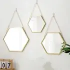 Nordic Wall-mounted Mirror Hexagon Shape Hanging Cosmetic Mirror Makeup