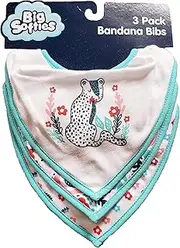 Big Softies Girl Reversible Bandana Bib with Snap Closure 3 Pack