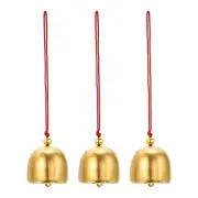 3 Pcs Wind Chime, Hanging Bells Temple Bells Retro Metal, Gold Red
