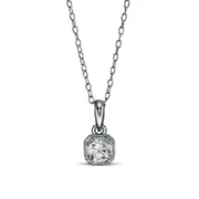 1/4 CT. T.W. Certified Natural Clarity Enhanced Solitaire Antique Vintage-Style Frame Pendant in 14K White Gold (I/I2)