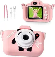Camera Toys for 3-8 Year Old Girls,Children Digital Video Camcorder Camera with Cartoon Soft Silicone Cover, Best Birthday Festival - 32G Sd Card Included Pink Ice