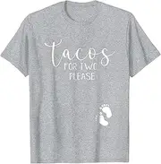 [X.Style] Pregnancy Announcement Shirt Eating Tacos for Two Pregnant ds2631 T-Shirt (S) Black