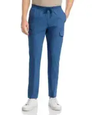 PS Paul Smith Drawstring Cargo Pants Men's XXL Blue Solid High Rise Straight Leg