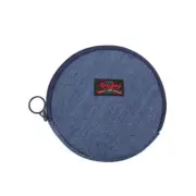 Kravitz Krabag Cotton Eco Tote Shopping Travel Zipper Pouch Round Blue KH4-6613