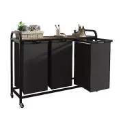 Laundry Hamper with 3 Pull-Out Organizer Bags, Rolling Laundry Basket with To...