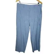 Club Monaco Hadarahh Pants Linen Blend Cropped Light Blue Preppy Women's 10