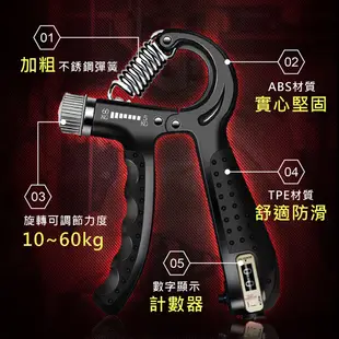 【可調式握力器 計數款】可計數握力器10~60kg 握力器 握力 腕力 握力訓練器 手腕訓練 腕力器 (4.3折)