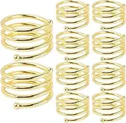 Wedding Napkin Rings | Christmas Table Napkin Rings - 10 Pack Delicate Metal Tissue Holder for Thanksgiving Easter Wedding Holiday Table Decor