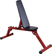 Best Fitness Flat/Incline/Decline Folding Bench, Red