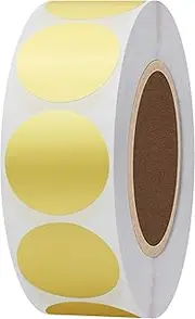 Hybsk Gold Stickers Color Coding Dot Circle Sticker Labels 1 inch Gold Round Stickers 1000 Per Roll (Gold)