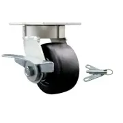 4 Inch Kingpinless Polyolefin Wheel Swivel Caster with Brake and Swivel Lock SCC