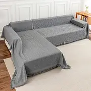 [Deep Dream] Sectional Couch Covers Sectional Sofa Cover L Shaped Couch Covers Sectional Couch Cover Couch Covers for Sectional Sofa (63'' x 110'' 1pcs + 71'' x 118'' 1pcs, Dark Grey),2pcs/X-Large