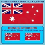 Australia RED Ensign Merchant Marine Flag Australian 4.3" (110mm) Vinyl Bumper-Helmet Stickers, Decals x1+2 Bonus