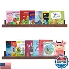 AZSKY Floating Book Shelves Wall Mounted Photo Shelf Picture Ledge Deep Walnu