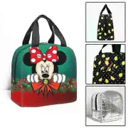 c1056 Mickey Minnie Mouse Christmas Children Lunch Bags School Insulated Lunch Bag Portable Cooler Tote Food tbd1056
