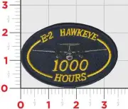 NAVY E-2 1000 HOURS HAWKEYE OVAL BLUE EMBROIDERED HOOK & LOOP JACKET PATCH