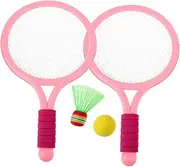 KOMBIUDA Children's Badminton Tennis Set Plastic Rackets Balls Shuttlecocks Great for Family Bonding Physical Activity