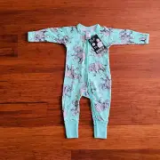 Bonds Baby Elephant Jasmint Green Zip Wondersuit Size 00 BNWT