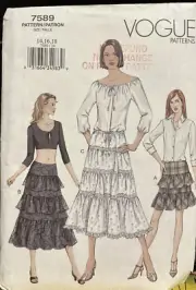 Vogue Patterns 7589 Misses’ Skirt uncut Size 14-18