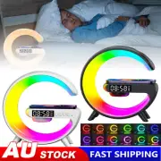 Night Light Bluetooth Speaker RGB Alarm Clock Wireless Charger Smart G Lamp AU