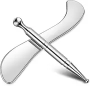 Stainless Steel Deep Tissue Massage Tool Manual Acupuncture Pen Stainless Steel Scraping Massage Tool Gua Sha Tools Self-Massage Acupressure Bar for Full Body Relaxing ( F Shape)