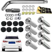 Number Plate Screw Set - Anti Theft Number Plate Screws Set, License Plate Screwdriver, M6 Number Plate Screws Set, Stainless Steel Safety Screws Number Plate for Car Number Plate