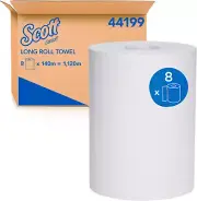 SCOTT® Long Roll Towel (44199), Hand Towel Roll, 8 Rolls / Case, 140M / Rolls (1