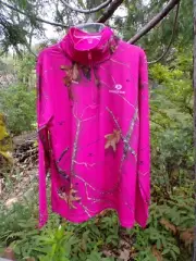 Mossy Oak pink camo pullover front 1/4 zipper long sleeve Medium NWT