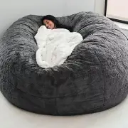 Giant Bean Bag Sofa Living Room Chair Memory Microsuede Soft Protect Cover 5/6FT