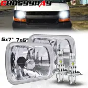 Pair 5x7" 7x6 inch Rectange LED Headlight H4 Fit Chevy G10 G20 G30 Van 1978-1995