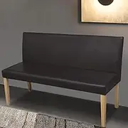 Classic 139.5 cm Dark Brown Faux Leather Bench with Solid Pinewood Frame and Thickly Padded Foam Upholstery, Ideal for Home Decor & Leisure, Seat Height 48 cm
