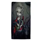 Cool Fairytale Art Little Red Riding Hood and Wolf Beach Towels Medium Large Extra Large