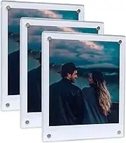 SULEPE 3.5x4.25” Magnetic Polaroid Picture Frame, Fridge Magnet Frame for Polaroid Now i-Type/600/SX-70/OneStep+/Instax Wide 300/200/210 Photo, Polaroid Display Frame [3 Packs 6 Panels], Clear