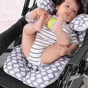 Infant Car Seat Insert, KAKIBLIN Cotton Baby Stroller Liner Head and Body Support Pillow, Infant Seat Pad Carseat Neck Support Cushion for Toddler (Cloud)