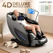 4D Massage Chair Electric Shiatsu Full Body Massager Recliner Zero Gravity Massaging Relax Neck Back Shoulder Leg Foot Heat Kneading Airbags with Cover
