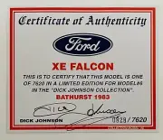 **Signed COA Only** Biante 1:18 Johnson/Bartlett 1983 Bathurst Ford XE Falcon