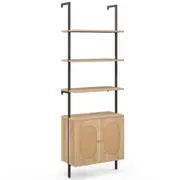Costway 6-Tier Display Shelf Bookcase Bathroom Cabinet Storage Cabinet Living Room Furniture Natural