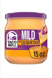〽️ New Official Taco Bell Mild Salsa Con Queso Tortilla Dip Cheese Jar 15oz