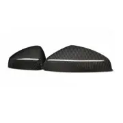 Carbon Fiber Side Mirror Caps w/ Lane Assist Replace for Audi A3 S3 RS3 8V 14-19 (for: Audi)